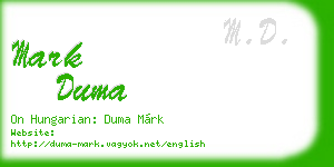 mark duma business card
